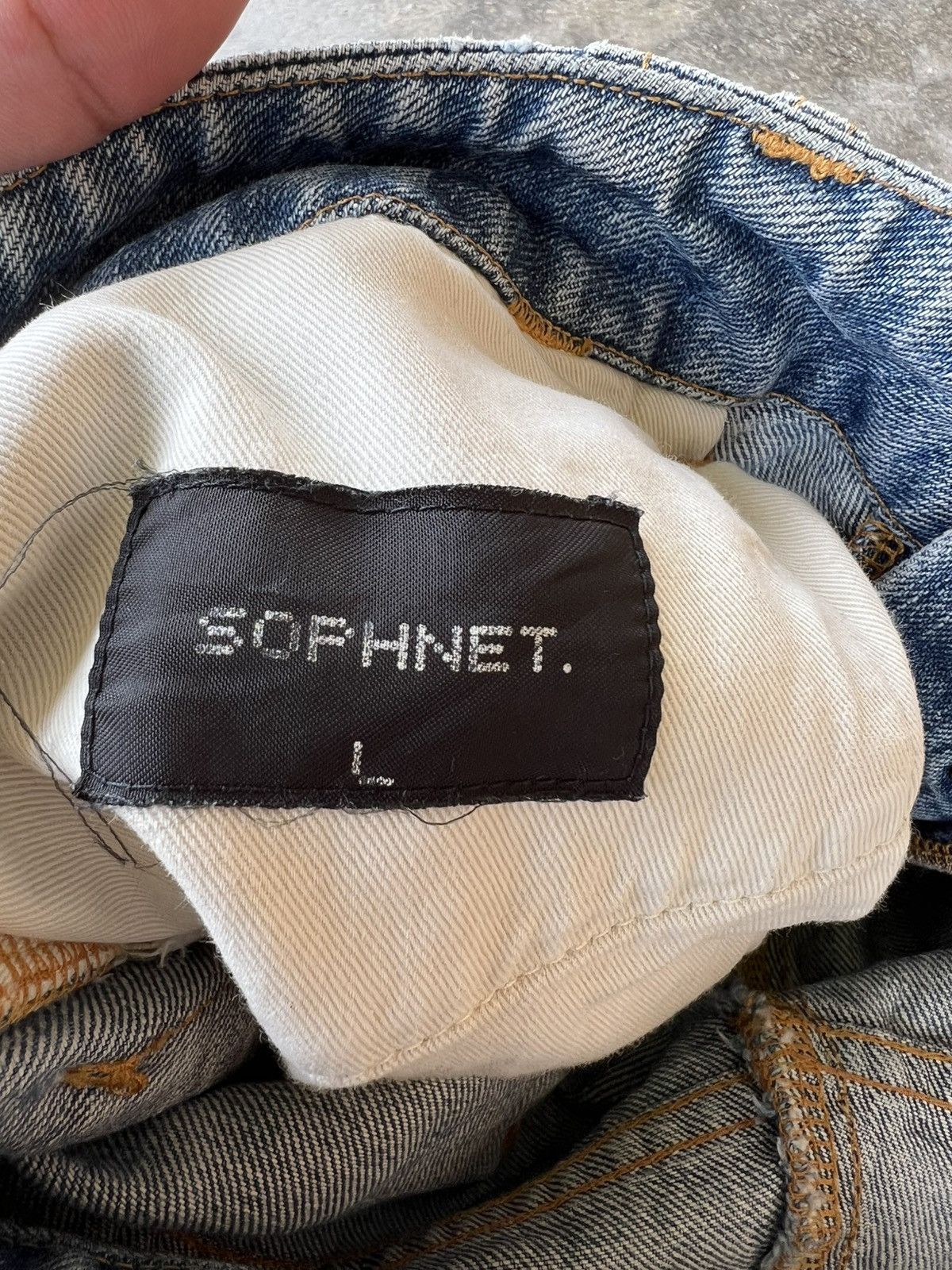 If Six Was Nine × Japanese Brand × Sophnet. 💥Baggy💥Vintage Sophnet. faded Distressed Jean Size US 35 - 20 Thumbnail