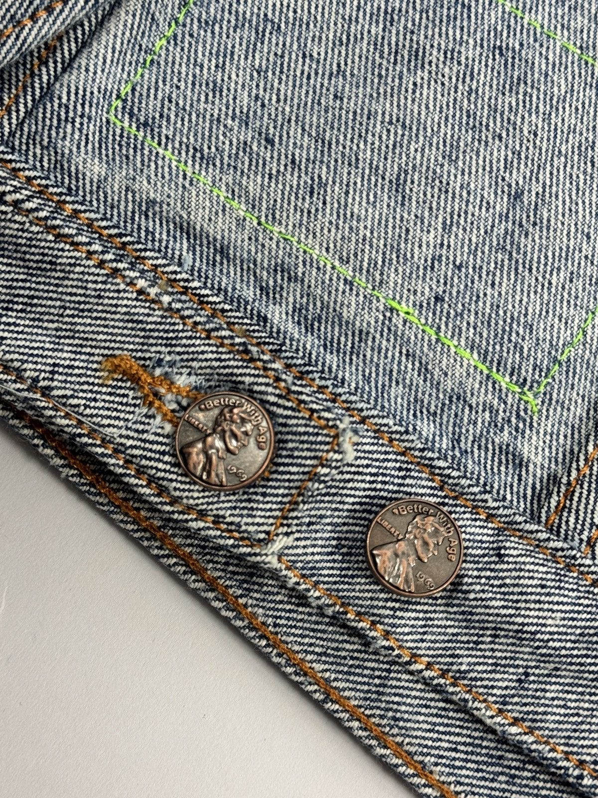 Better With Age BROGUE RECONSTRUCTED PATCH WORK REVERSIBLE TRUCKER JACKET Size US XL / EU 56 / 4 - 6 Thumbnail