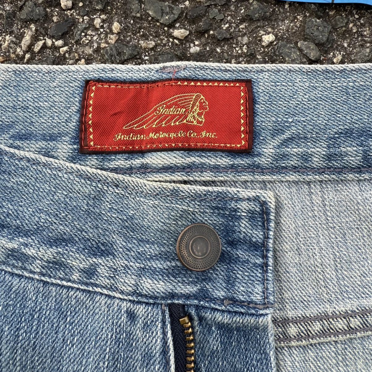 Indian Motorcycle Indian motorcyle jean denim Light wash faded pants Size US 34 / EU 50 - 9 Thumbnail