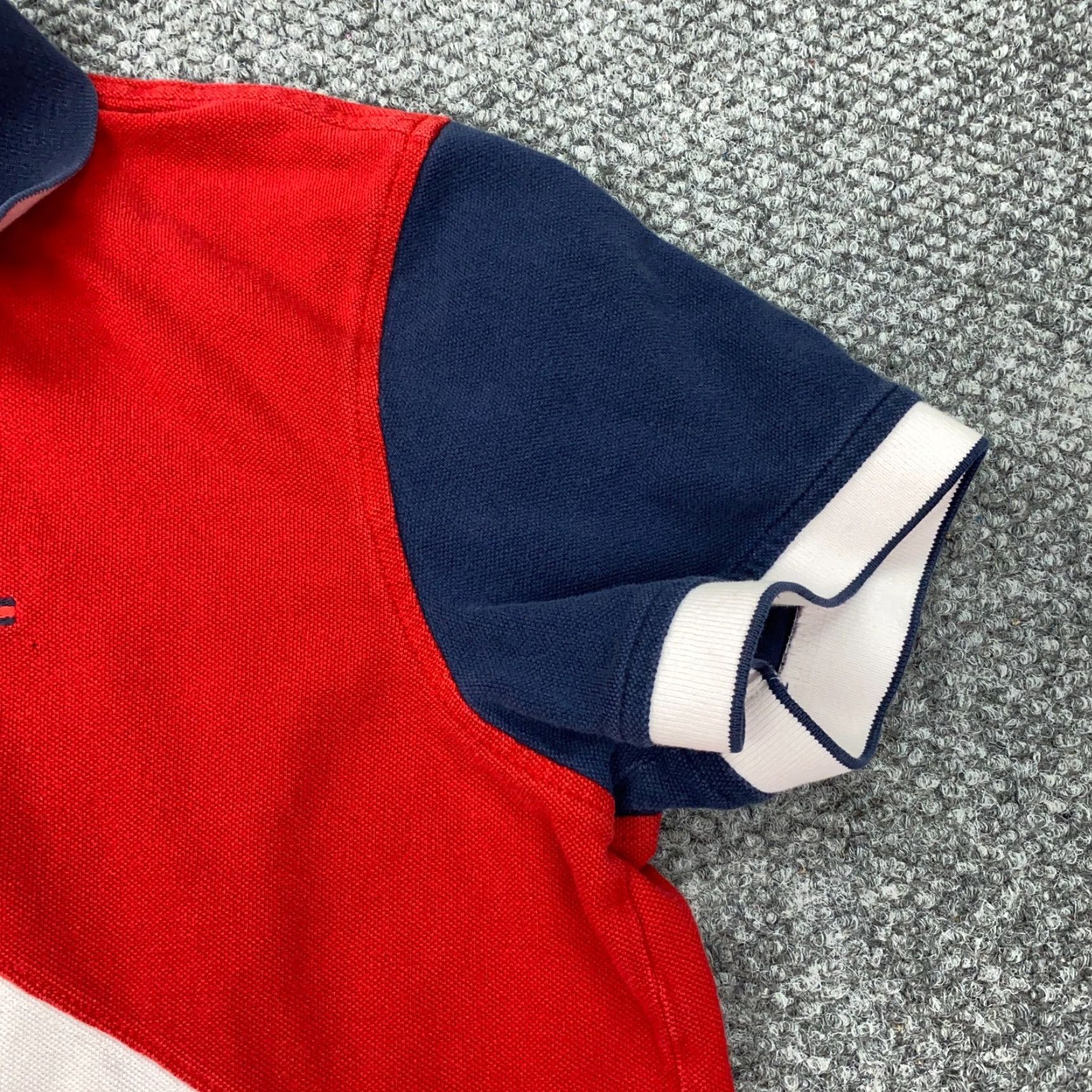 Tommy Hilfiger VINTAGE Tommy Hilfiger Polo Shirt Mens Large Red Striped Collared Cotton Nautical Size US L / EU 52-54 / 3 - 4 Thumbnail