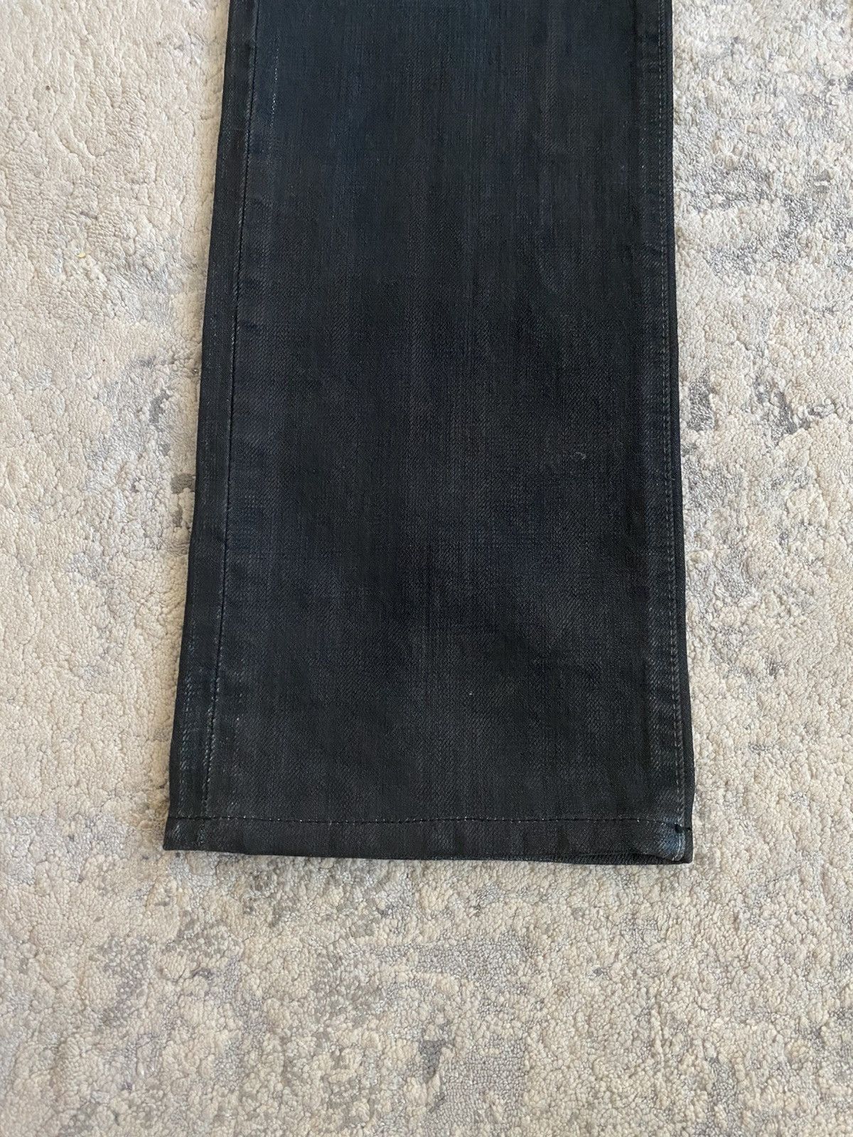 Japanese Brand Halb - Coated Black Straight Denim Size US 33 - 3 Thumbnail
