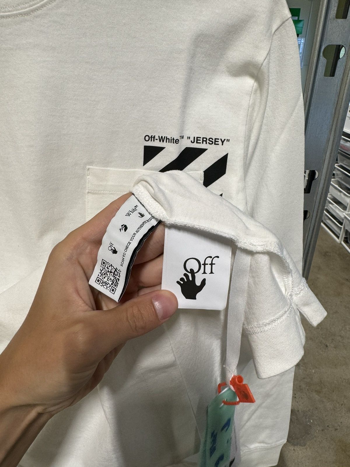 Off-White Off-White Pkt Diag Printed Long Sleeve T-Shirt NEW 475$ Size US S / EU 44-46 / 1 - 5 Thumbnail