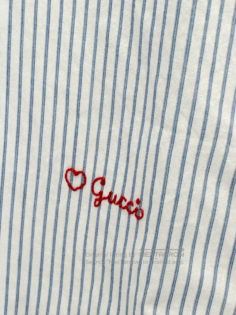 Gucci Gucci Size15++ Blue striped shirt Size US XXS / EU 40 - 6 Thumbnail