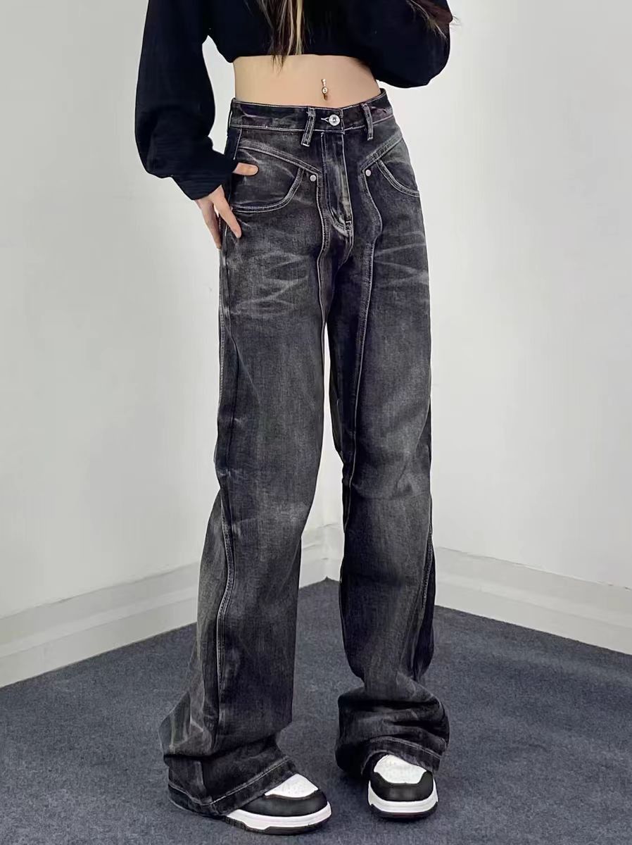Designer × Jean × Vintage Street vintage straight Y2K micro flare baggy jeans Size US 30 / EU 46 - 1 Thumbnail