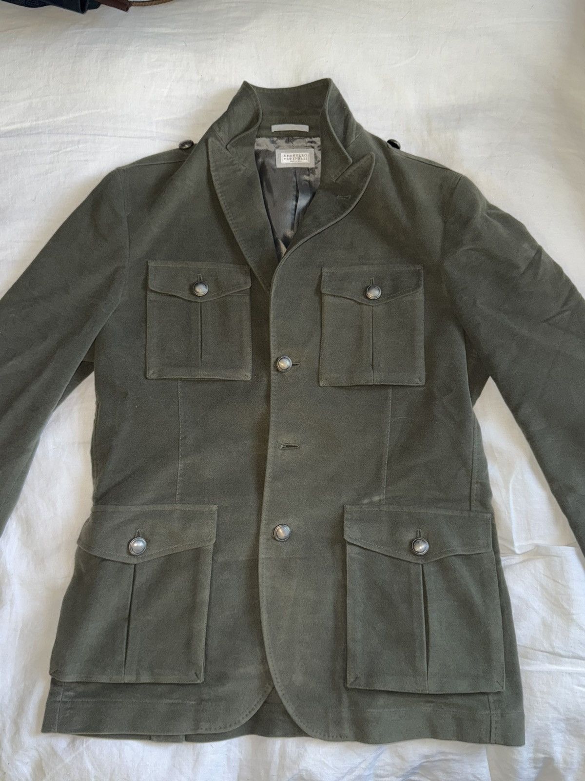 Brunello Cucinelli Brunello cucinelli green military style jacket Size US S / EU 44-46 / 1 - 1 Thumbnail
