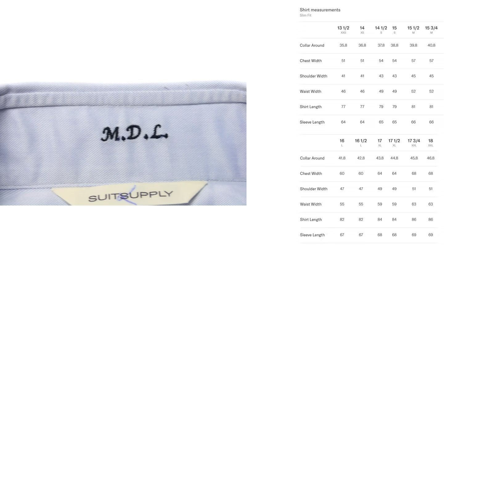 Suitsupply Suitsupply Extra Slim Fit Formal Shirt Mens XS Cutaway Collar Button Up Size 34R - 8 Thumbnail