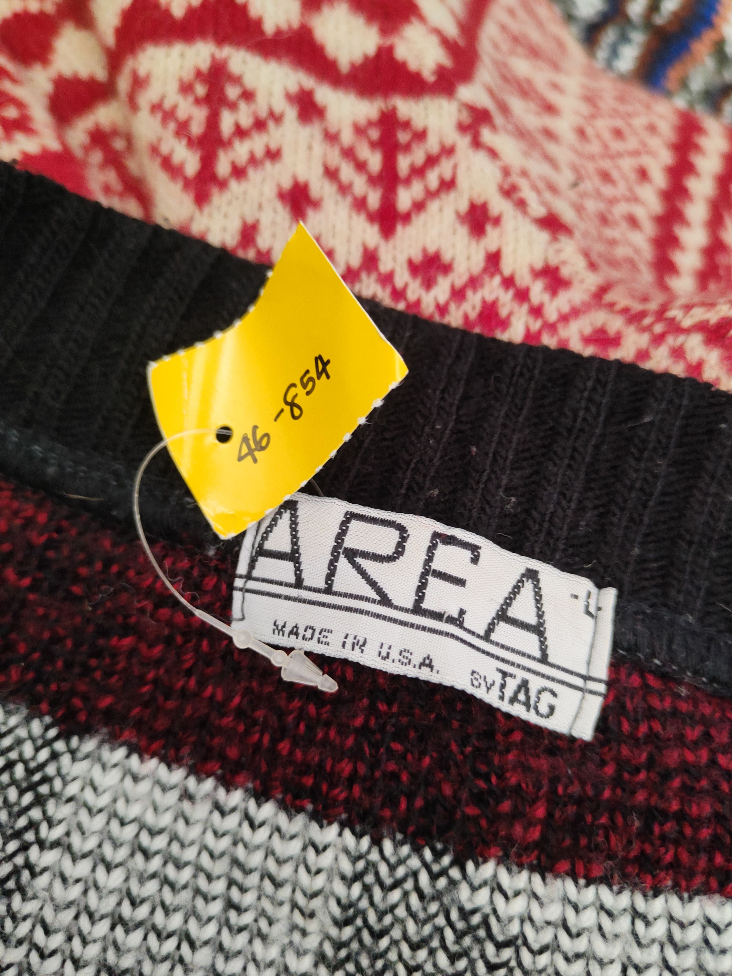 Japanese Brand DL Area Black White Red Knitwear Cardigan #46-854 Size US L / EU 52-54 / 3 - 11 Thumbnail
