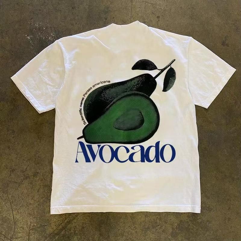 Japanese Brand × Vintage White casual retro loose avocado print tee Size US M / EU 48-50 / 2 - 1 Thumbnail
