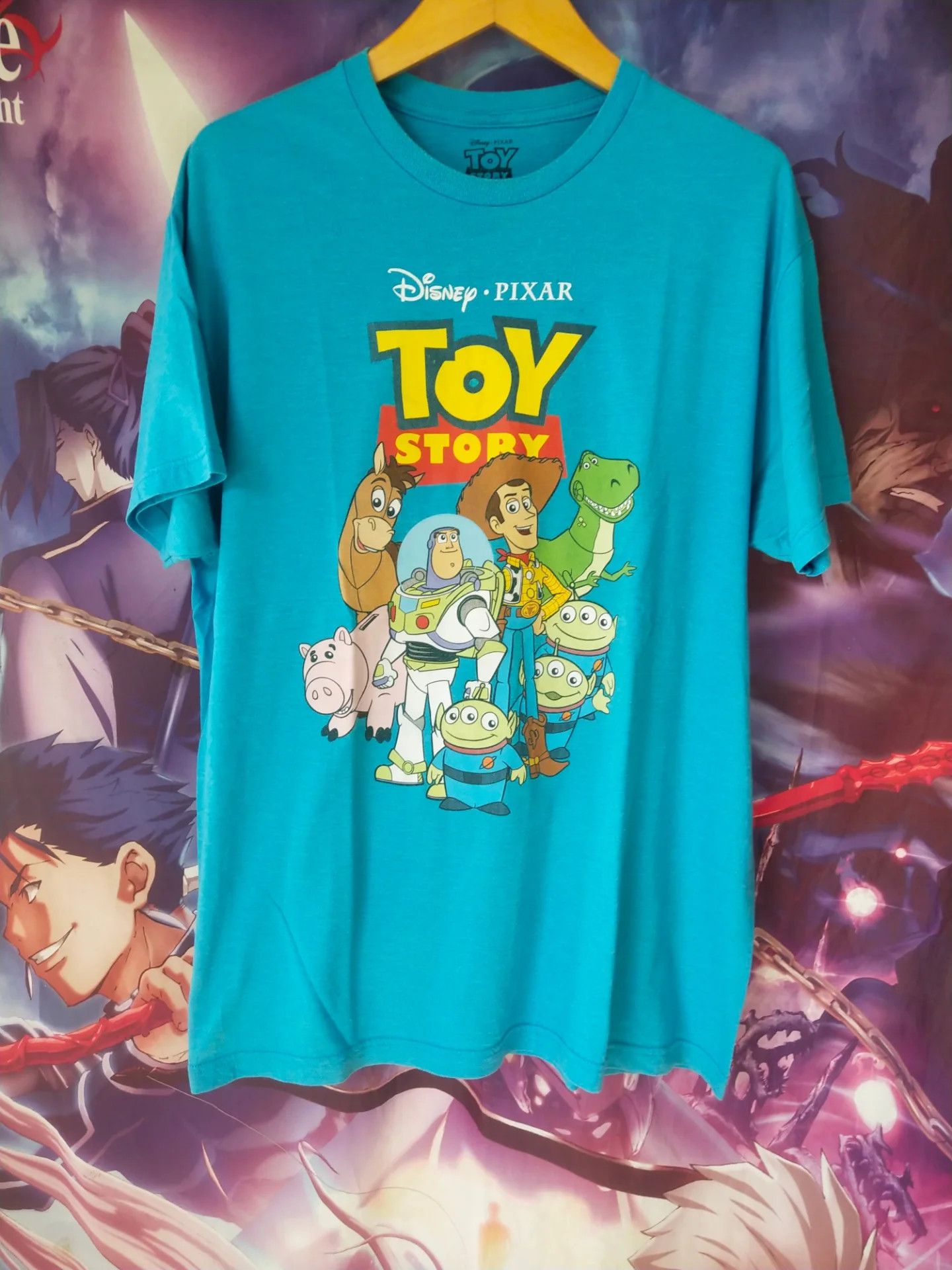 Disney Toy Story Chara Art Big Print Blue Animation Cartoon Tee Size US XL / EU 56 / 4 - 1 Thumbnail