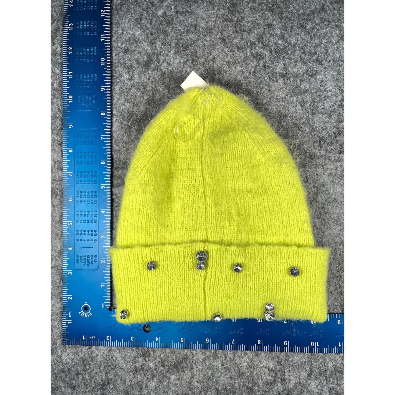 Vintage A New Day Beanie Toque Women One Size Yellow Knit Jewel Bling 100% Polyester NEW Size ONE SIZE - 4 Thumbnail