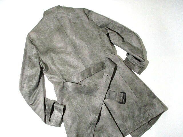 Tornado Mart Tornado Mart Micro Suede Stand Collar Coat (Grey) – Size L Size US L / EU 52-54 / 3 - 3 Thumbnail