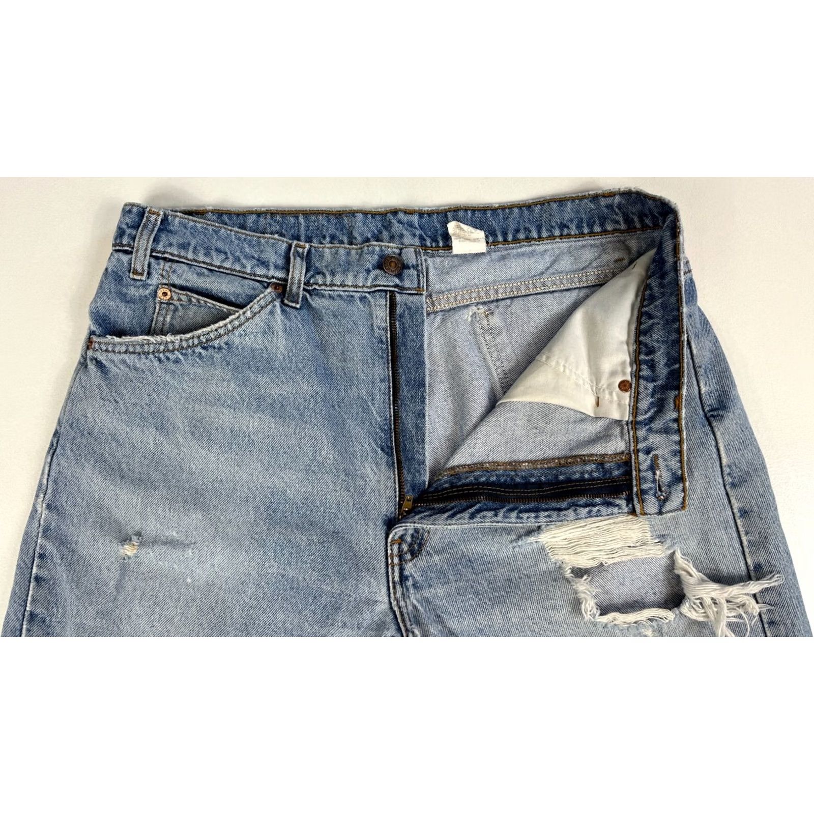 Levi's Levi's 505 Jeans Regular Levi's 505 Jeans Distressed Vintage 90s Mens 38x30 Blue Denim Straight Jeans Mens Size US 35 - 4 Thumbnail