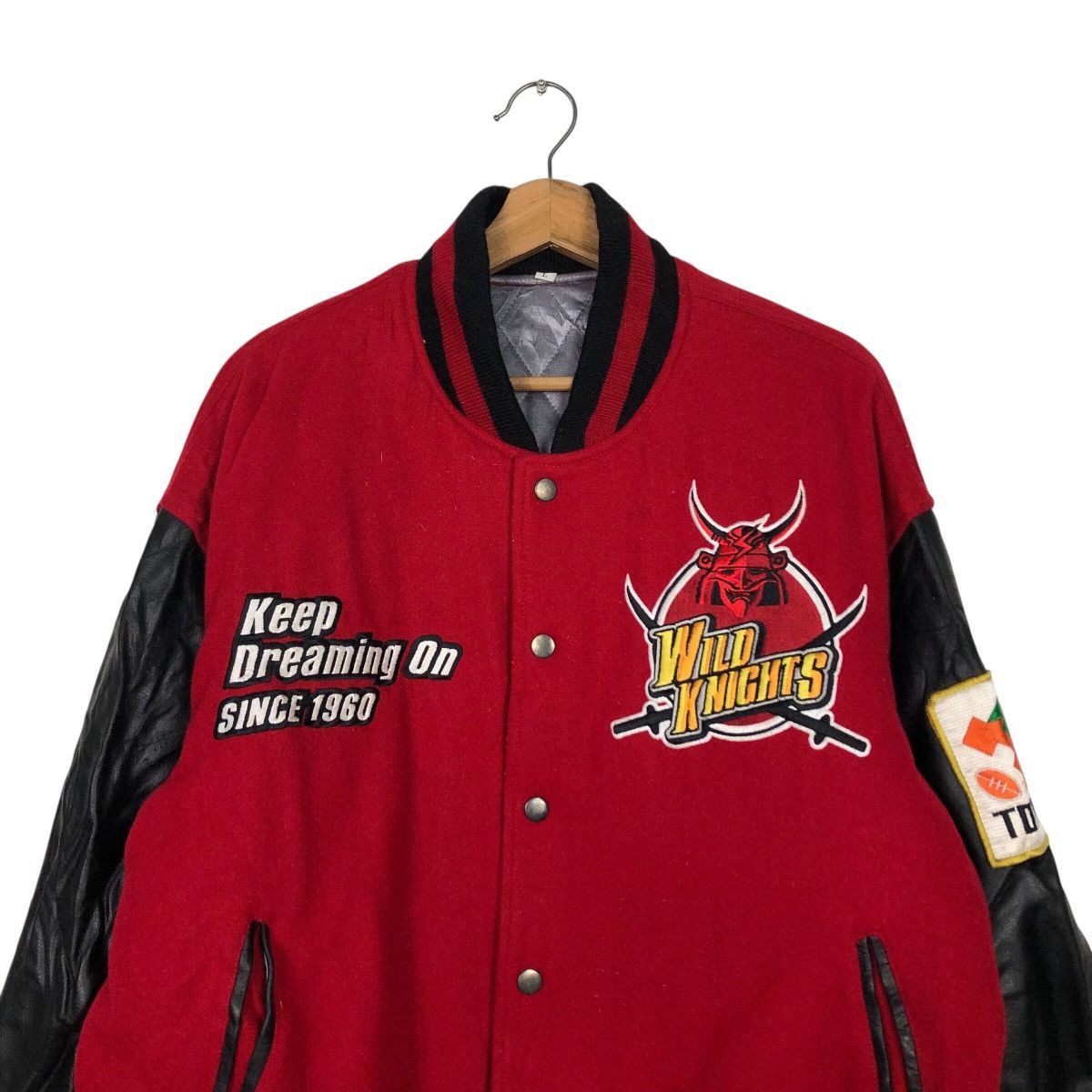 Japanese Brand 📌Vintage Varsity Leather Jacket Wild Knight Embroidery Size US L / EU 52-54 / 3 - 5 Thumbnail
