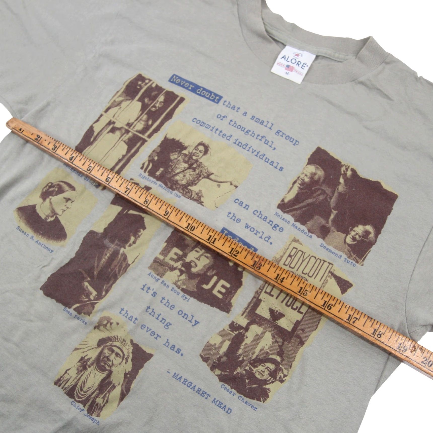 Vintage VINTAGE Figures Who Changed The World Mens Medium Graphic T Shirt Gray Size US M / EU 48-50 / 2 - 4 Thumbnail
