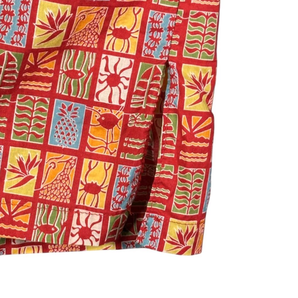 Tori Richard VINTAGE Tori Richard Hawaiian Shirt Adult EXTRA LARGE Red Aloha Geometric Fish Shirt Mens XL Red Hawaiian 90s Geometric Pattern USA White Collar Size US XL / EU 56 / 4 - 7 Thumbnail