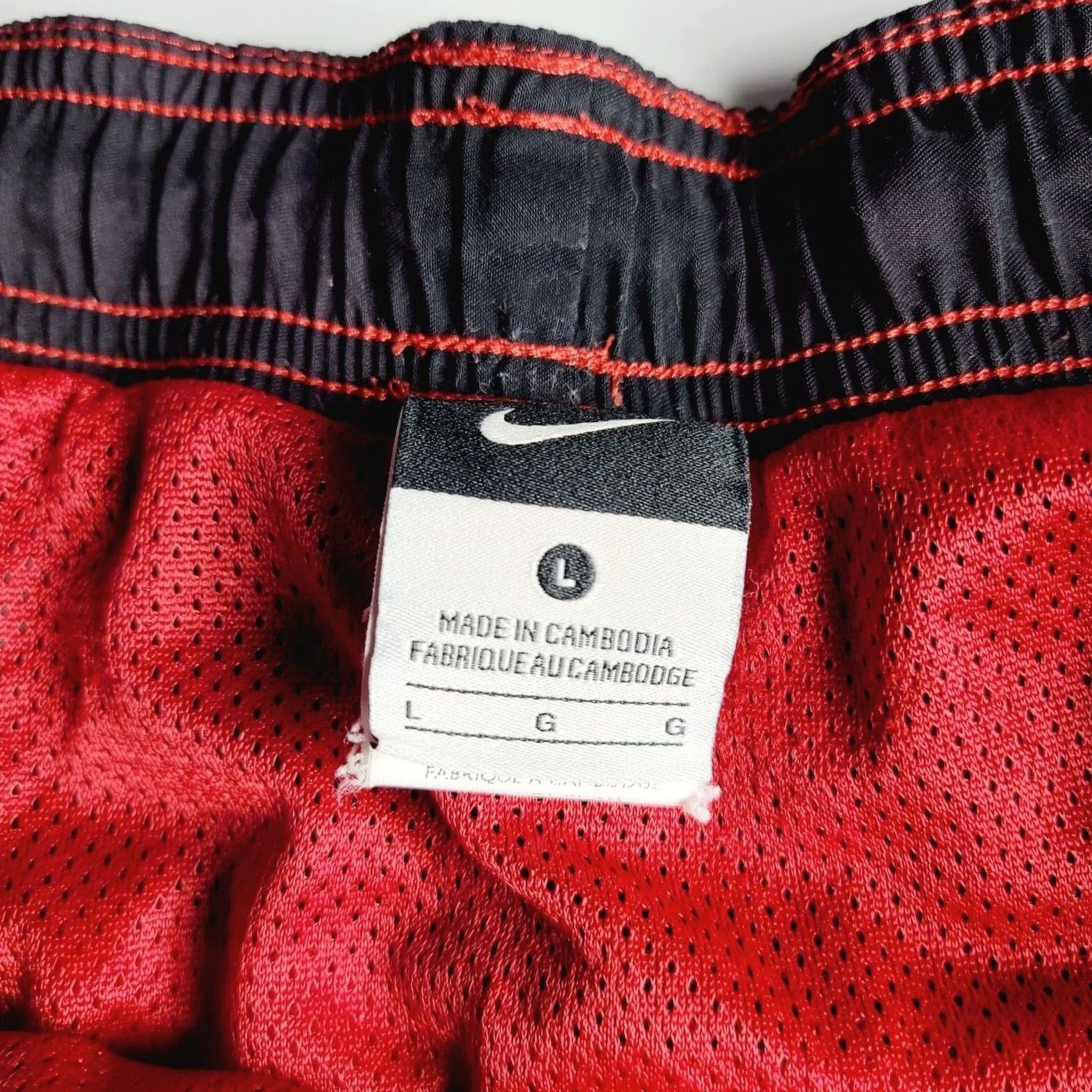 Nike Nike Men's Board Swim Trunks Large Red Black Lined Shorts Pockets Size US 33 - 3 Thumbnail