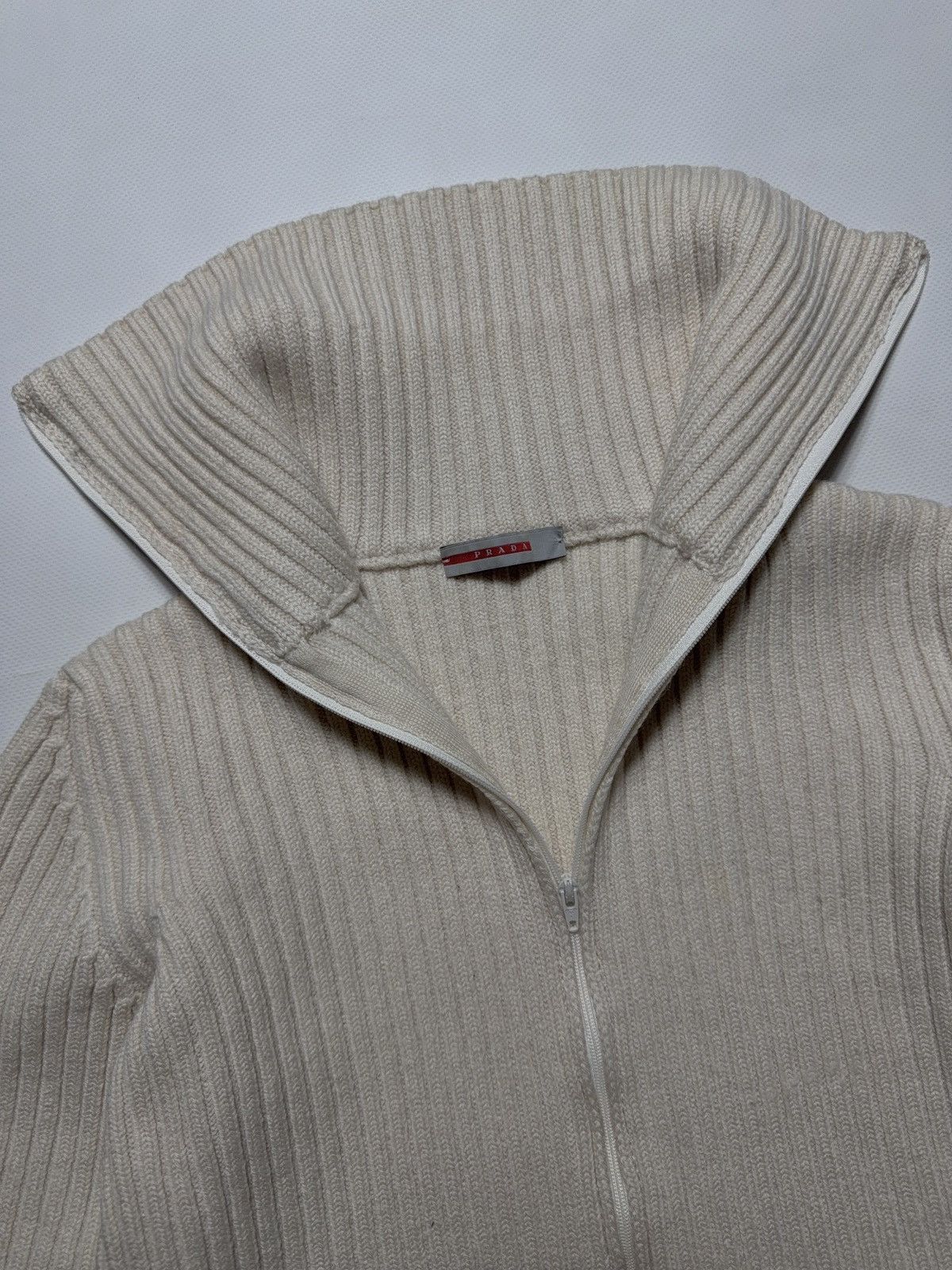 Prada Vintage Prada red tab ribbed wool zip sweater Size XS / US 0-2 / IT 36-38 - 3 Thumbnail