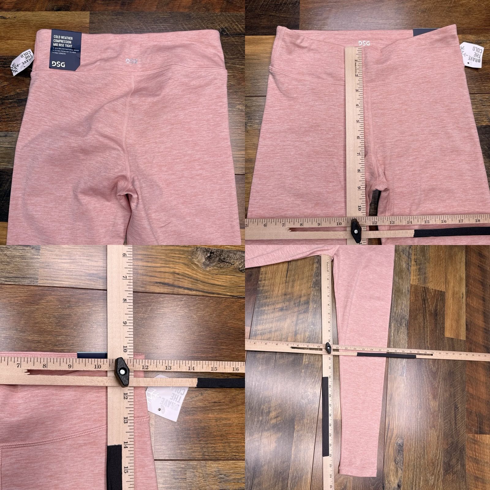 Vintage DSG Legging Womens Large 14 Pink Mid Rise Compression Legging Winter Microfiber Polyester Spandex Athleisure Womens Size 36" / US 14 / IT 50 - 8 Thumbnail