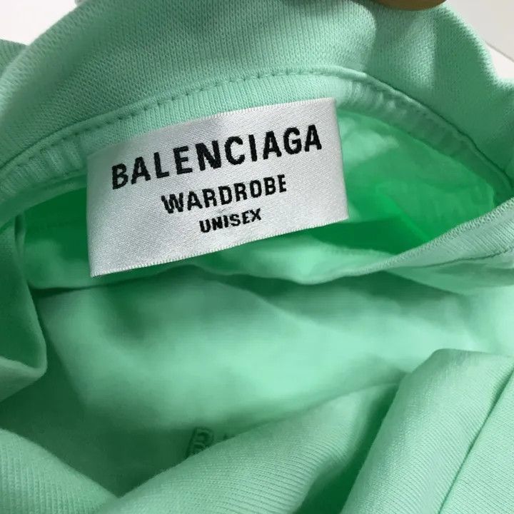 Balenciaga Balenciaga Mint Green Logo Embroidery Short Sleeve T-Shirt Size M / US 6-8 / IT 42-44 - 6 Thumbnail