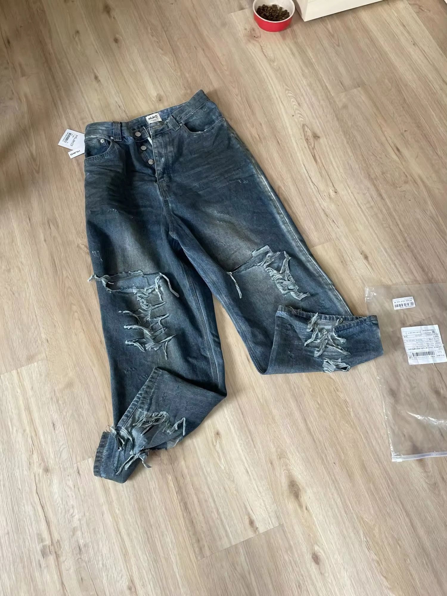 Jean Frayed Distressed Hole Baggy Denim Size US 30 / EU 46 - 8 Thumbnail