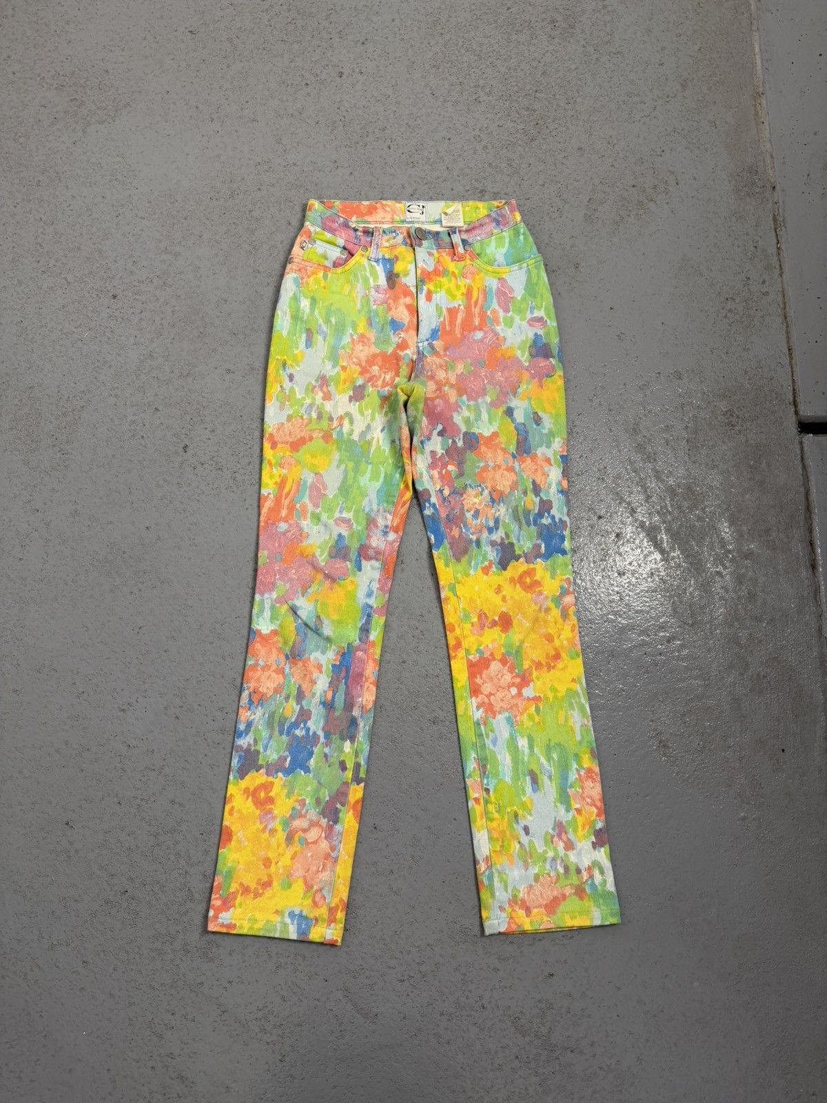 Just Cavalli Vintage Cavalli Jeans Rainbow Overprinted Jeans Size 27" / US 4 / IT 40 - 1 Thumbnail