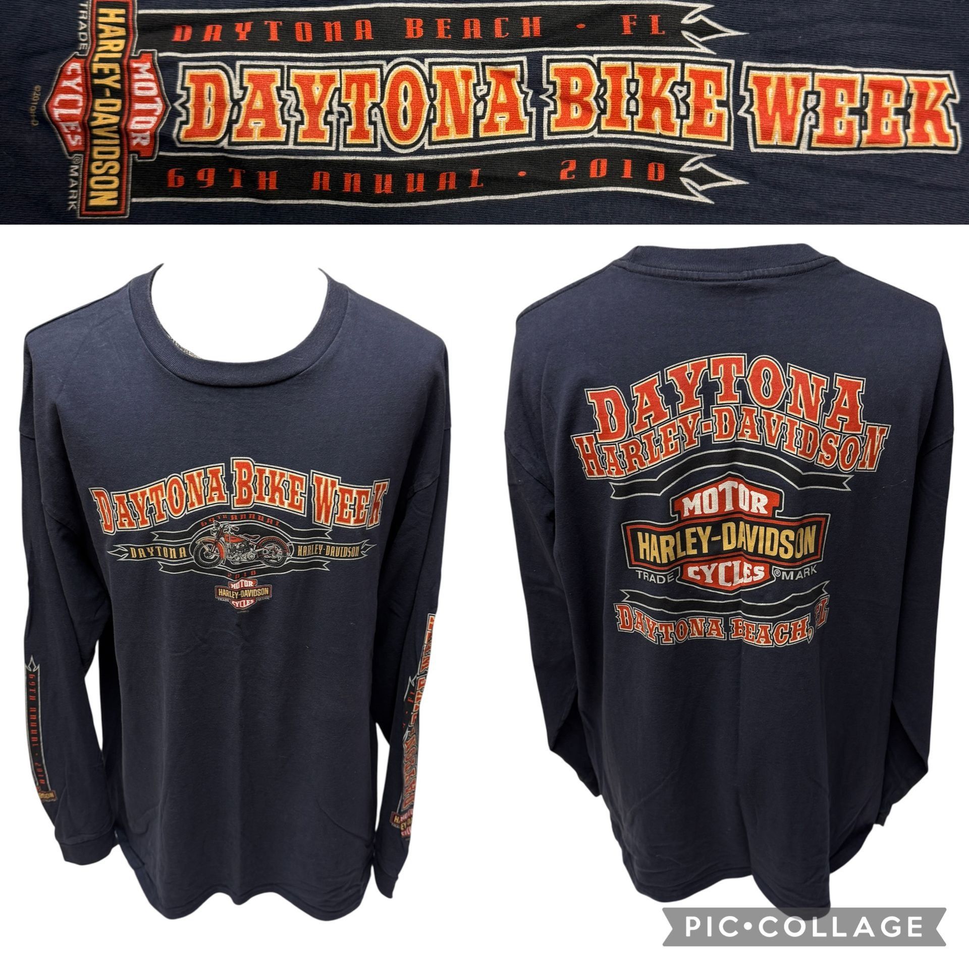 Harley Davidson H-D Motorcycle DAYTONA BIKE WEEK FL Beach L/S Spellout Shirt Size US XXL / EU 58 / 5 - 1 Thumbnail