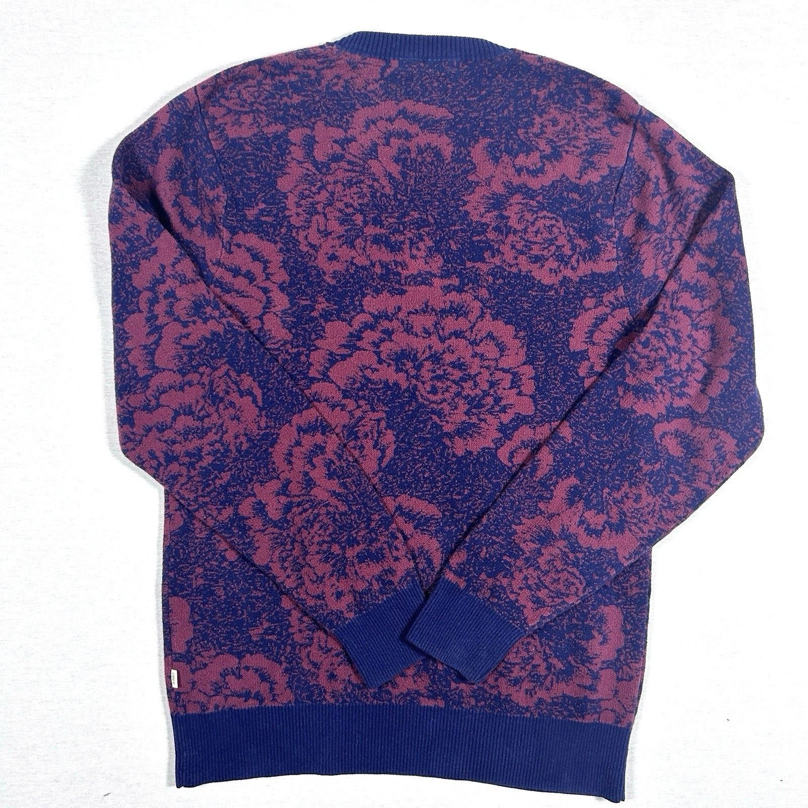 Obey Obey Propaganda Floral Jacquard Sweater Blue Burgundy Large Size US L / EU 52-54 / 3 - 5 Thumbnail