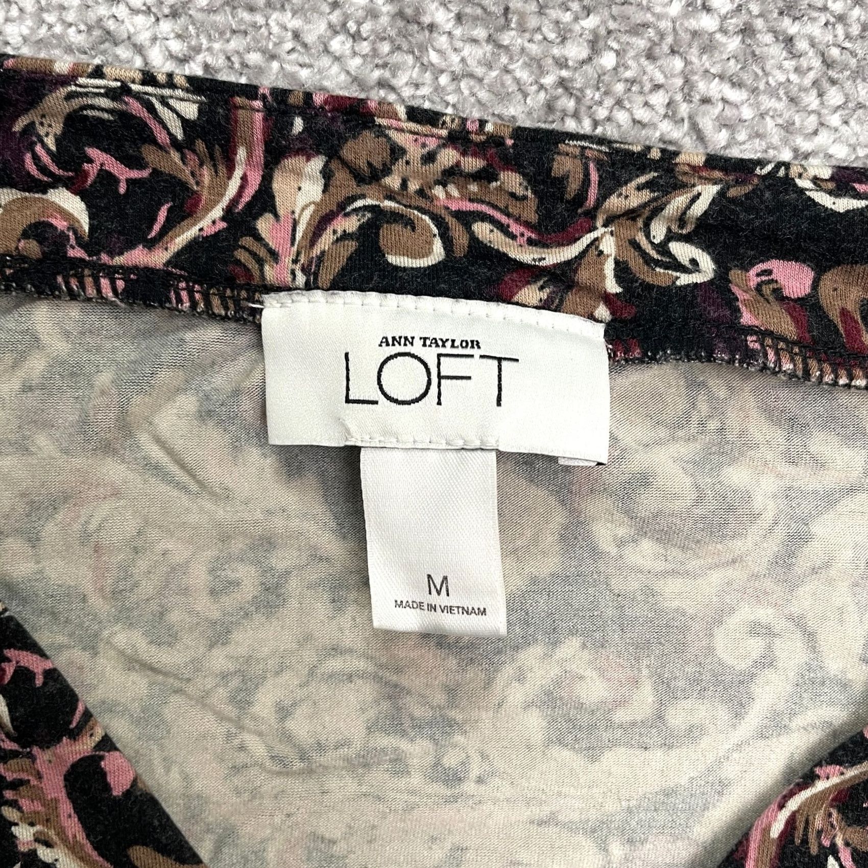 Ann Taylor Ann Taylor Blouse Womens Medium Multicolor Paisley V-Neck Long Sleeve Top Casual Shirt Size M / US 6-8 / IT 42-44 - 6 Thumbnail