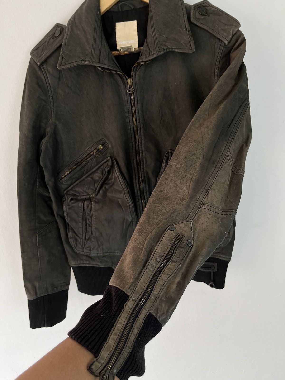 Diesel × Vintage Vintage Diesel Leather Biker Jacket Size US S / EU 44-46 / 1 - 9 Thumbnail