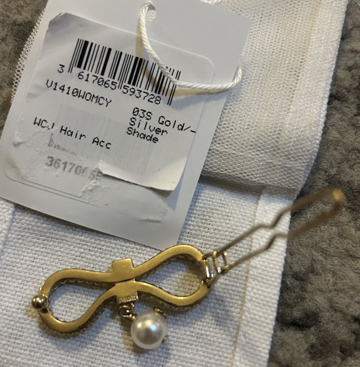 Dior Dior LE NŒUD DE DIOR BARRETTE Champagne-Finish Metal Hairpin Size ONE SIZE - 8 Thumbnail