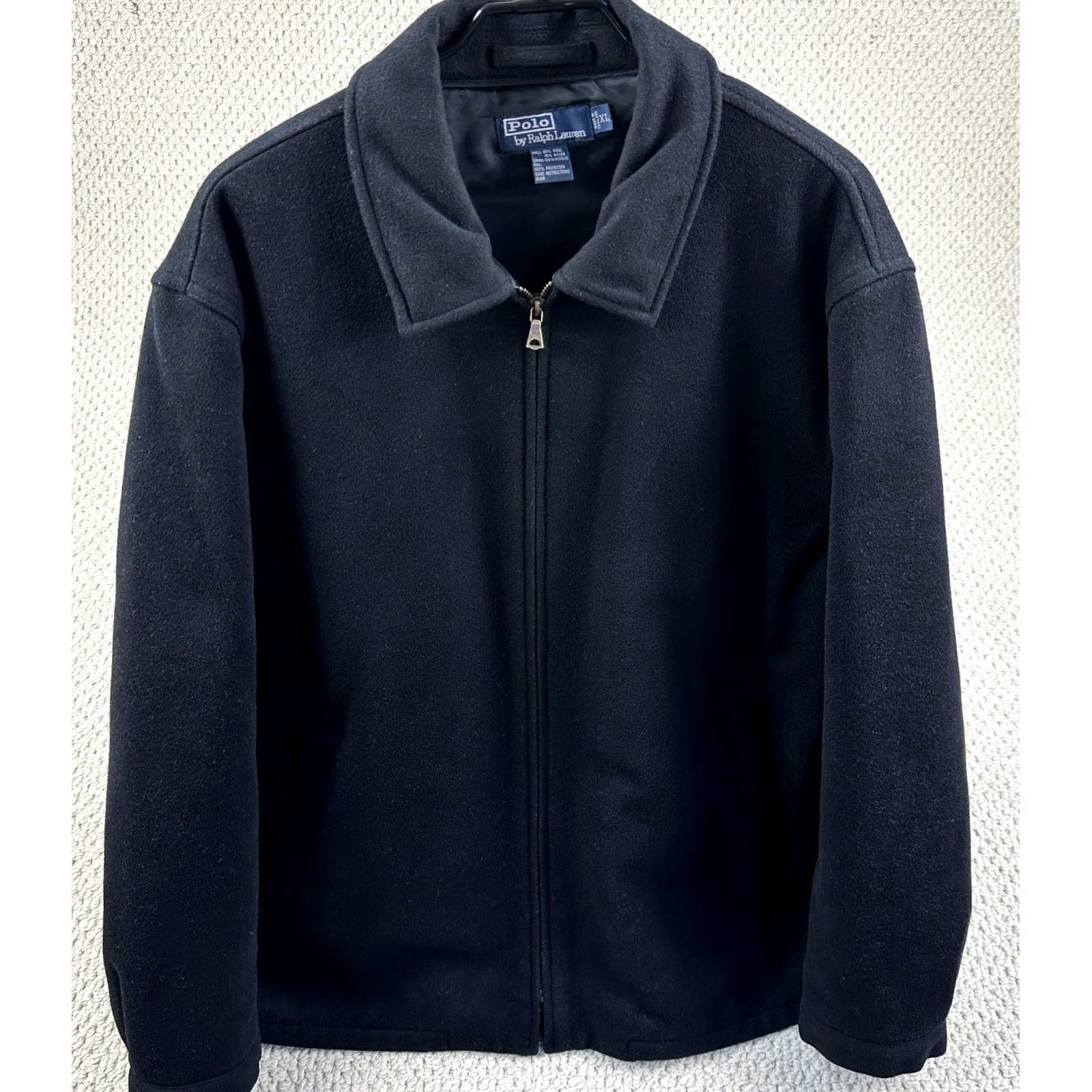 Polo Ralph Lauren VINTAGE Polo Ralph Lauren Jacket Mens XL Black Wool Blend Full Zip Buckle Sides 90s Size US XL / EU 56 / 4 - 2 Thumbnail
