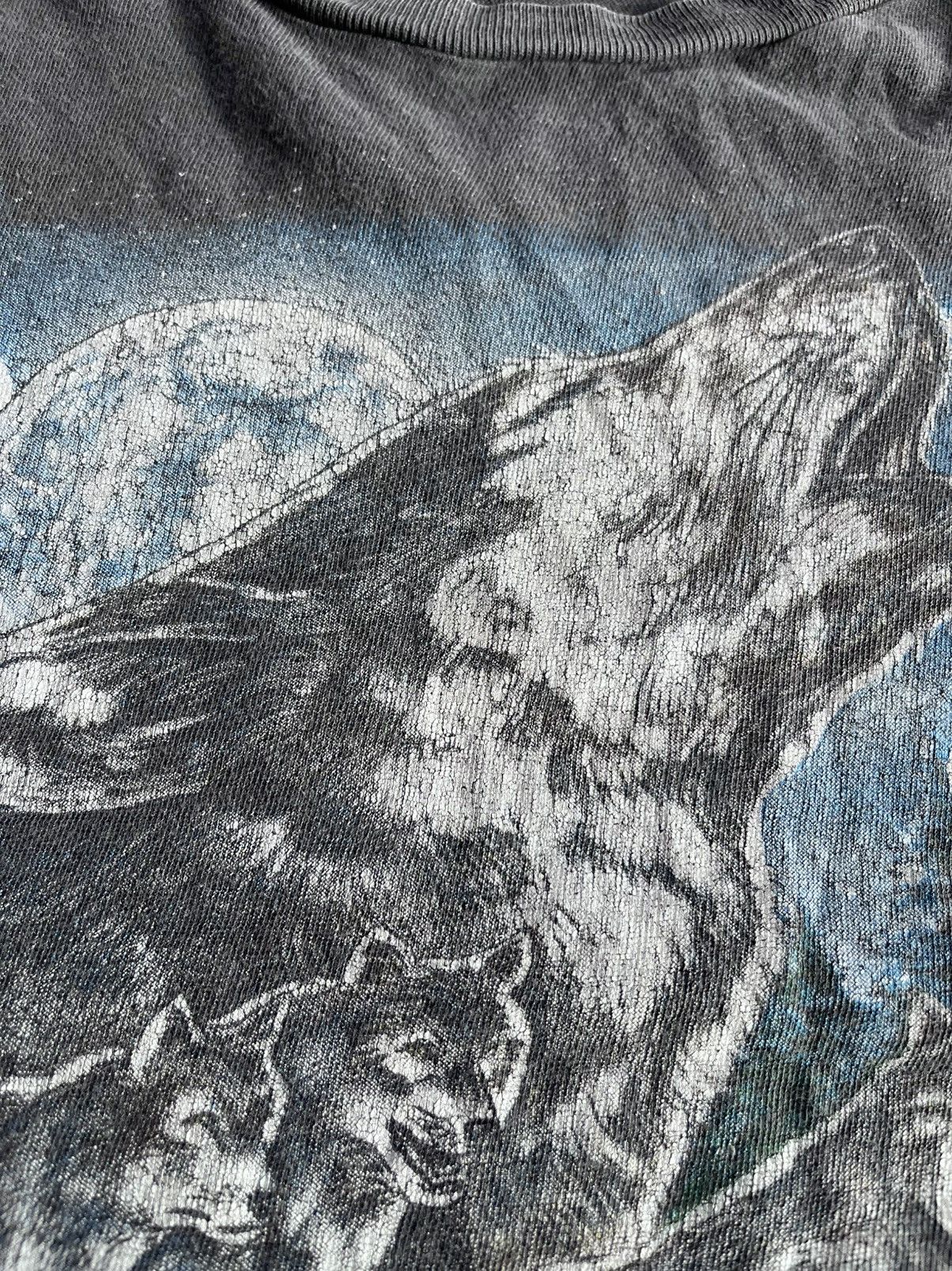 Vintage USA American Thunder Vintage AOP Wolves Pack Tee M L Size US L / EU 52-54 / 3 - 7 Thumbnail