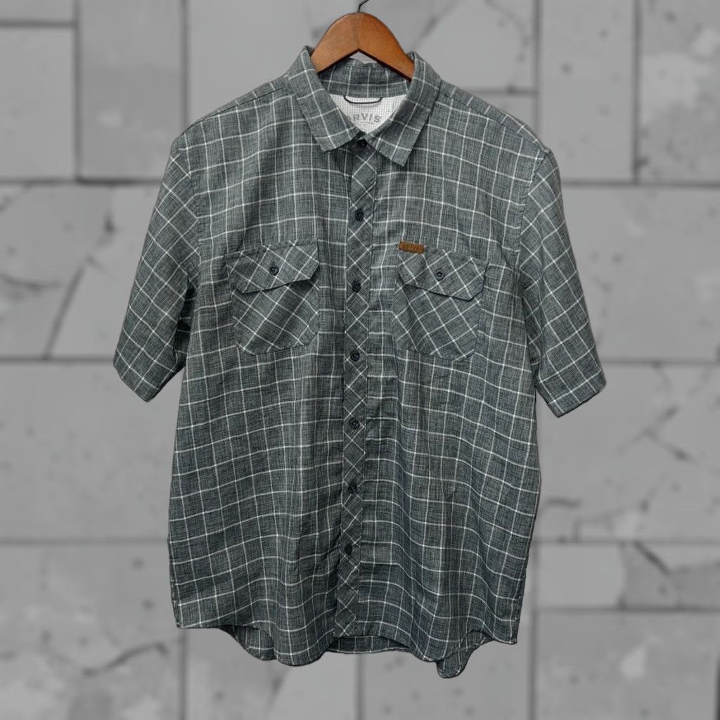 Orvis ORVIS Gray Plaid Short Sleeve Button-Up Shirt Men's Size L Size US L / EU 52-54 / 3 - 1 Thumbnail
