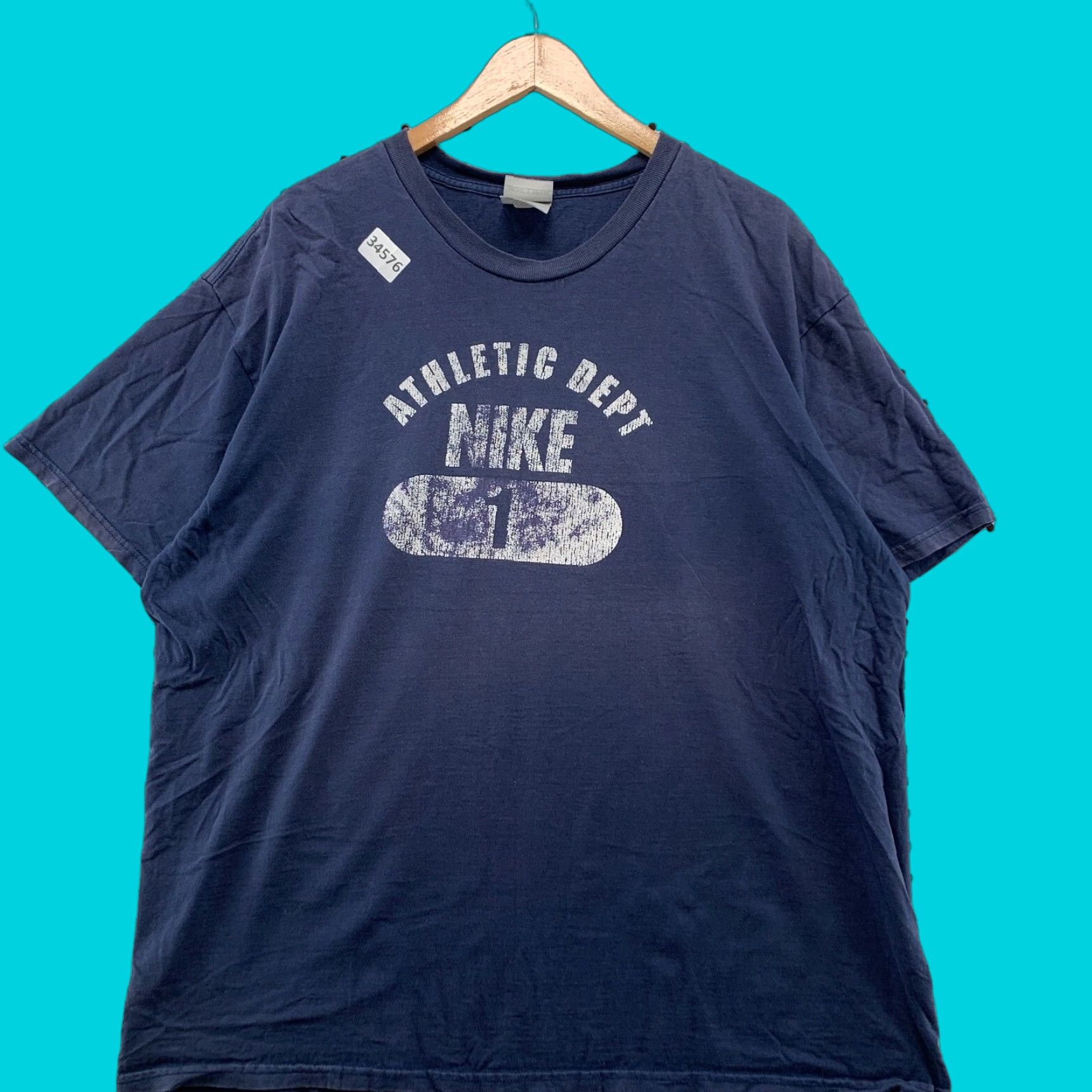 Nike VINTAGE Nike Athletic Dept Shirt Mens 2XL Blue Pill Logo Short Sleeve Crew Neck 26x29 Men Size US XXL / EU 58 / 5 - 1 Thumbnail