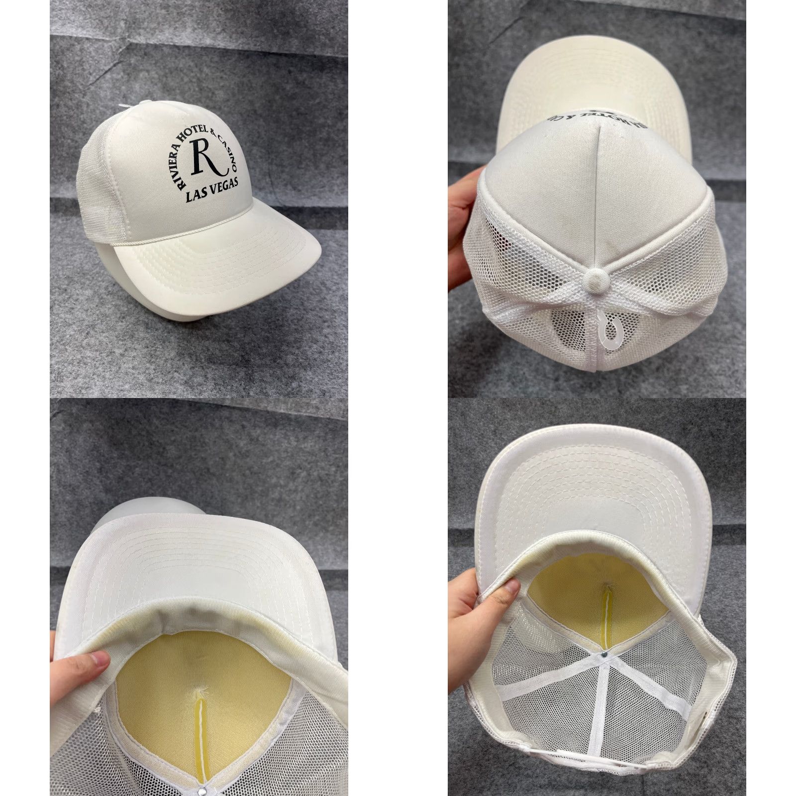 Rivieras Riviera Hotel & Casino Las Vegas Hat Cap Snap Back Adult OS White Polyester Trucker Size ONE SIZE - 8 Thumbnail