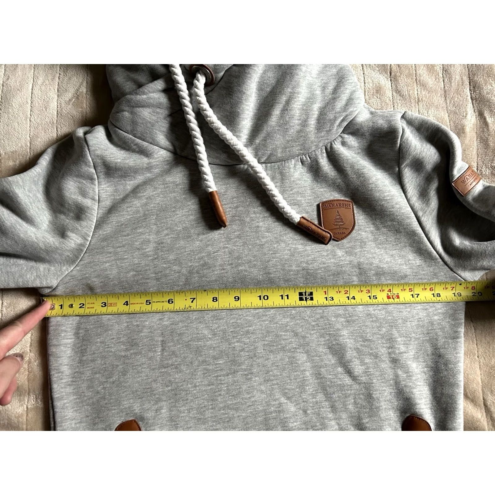 Vintage Wanakome Hoodie Pullover Womens Size S Gray Cotton Blend Pockets Logo Long Sleeve Pullover Winter Autumn Spring Summer Activewear Womens Size S / US 4 / IT 40 - 7 Thumbnail