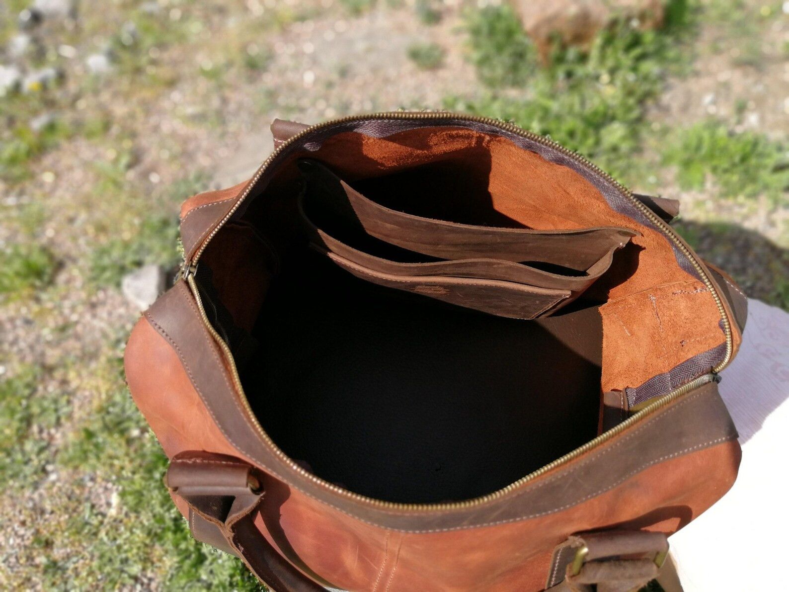 Handmade Leather satchel. Men's leather bag. Travel bag for a laptop Size ONE SIZE - 6 Thumbnail