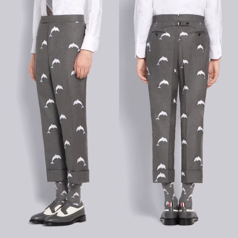 Thom Browne Thom BrowneDolphin embroidered suit pants 2503-Nextarrow Size US 30 / EU 46 - 7 Thumbnail