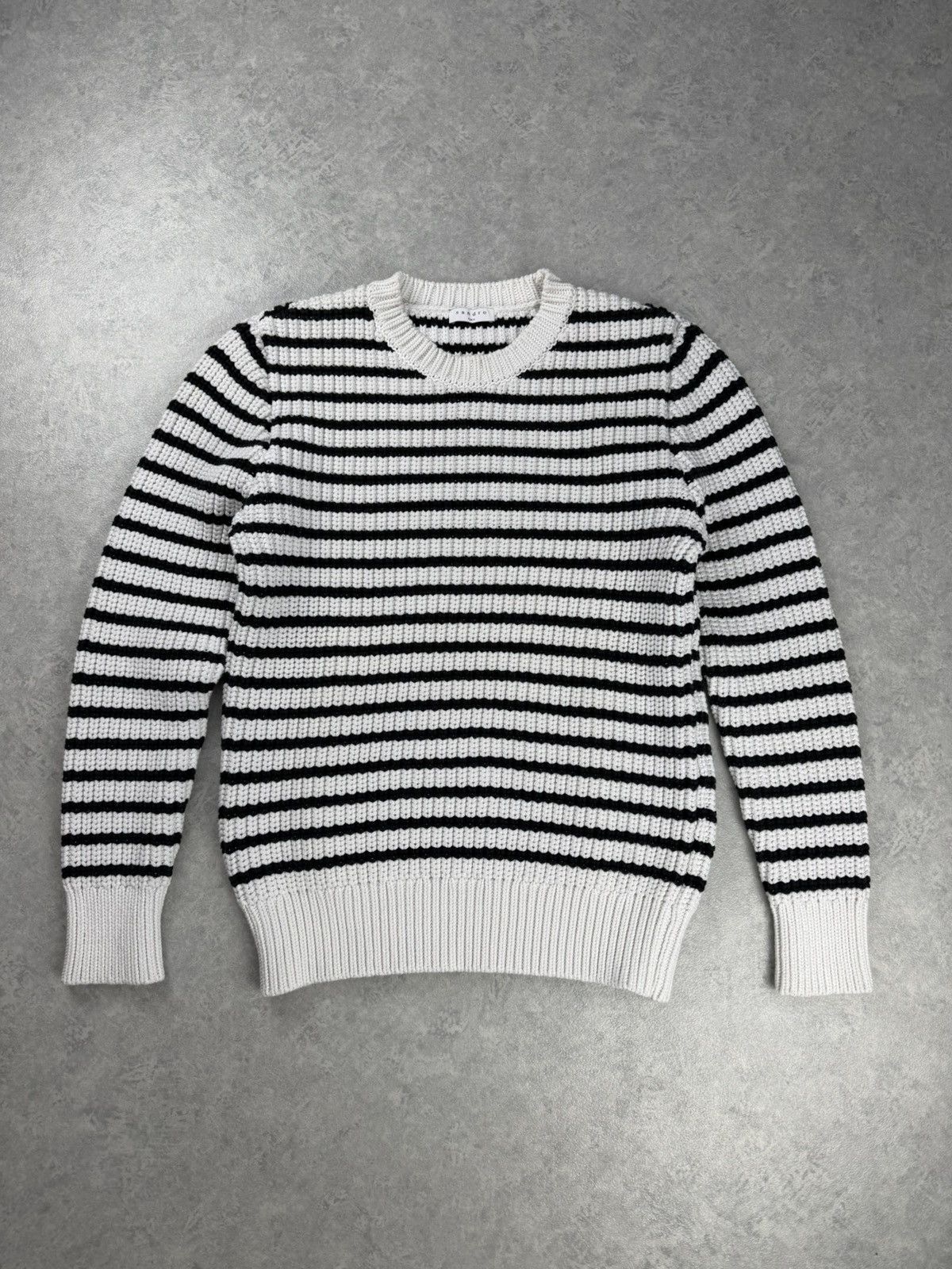 Sandro Sandro Paris Black White Striped Sweater Size M Size US M / EU 48-50 / 2 - 1 Thumbnail