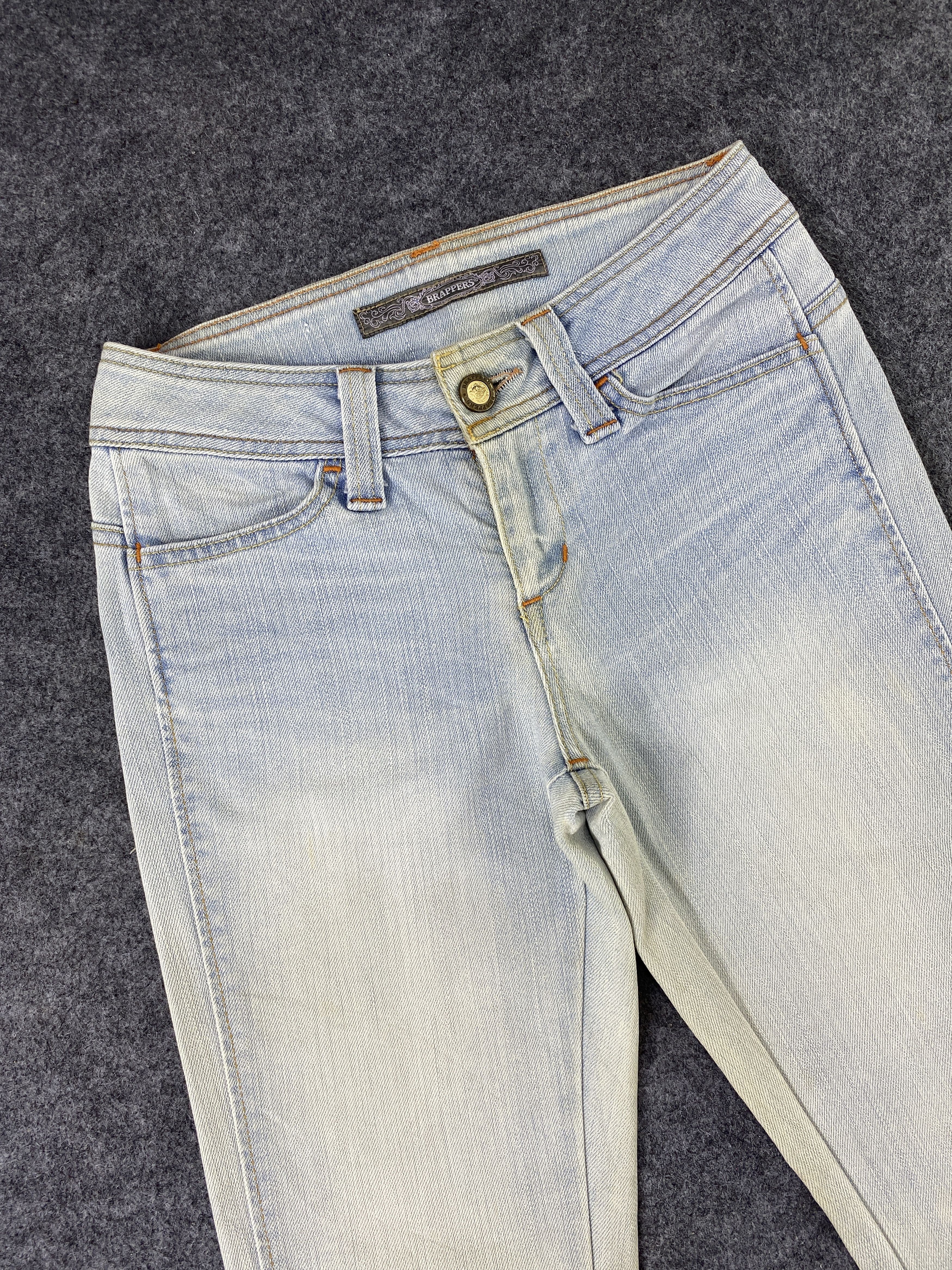 Japanese Brand Brappers Flare Blue Wash Jeans - J1049 Size 26" / US 2 / IT 38 - 5 Thumbnail