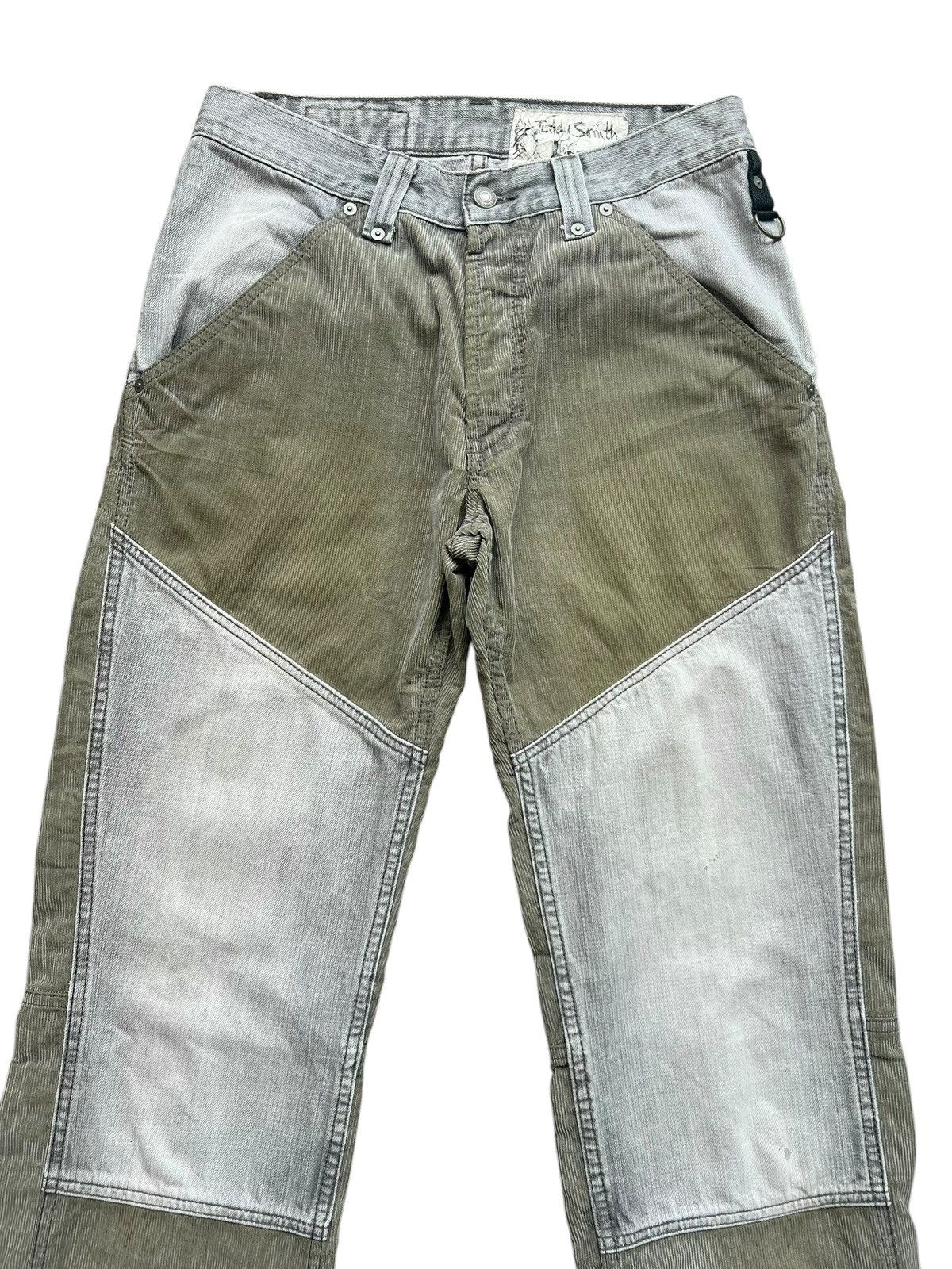 Beauty Beast × Japanese Brand Teddy Smith Patchwork Wide Corduroy Baggy Pants 31x33 Size US 31 - 4 Thumbnail
