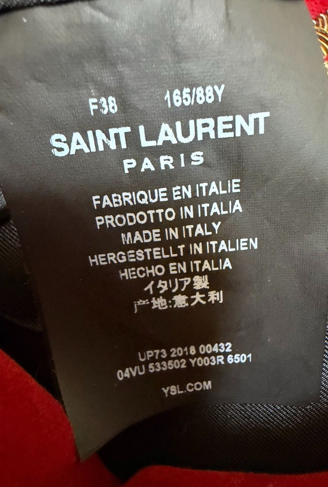 Saint Laurent Paris Saint Laurent 18FW Red Velvet Court Jacket Vaccarello Size S / US 4 / IT 40 - 5 Thumbnail