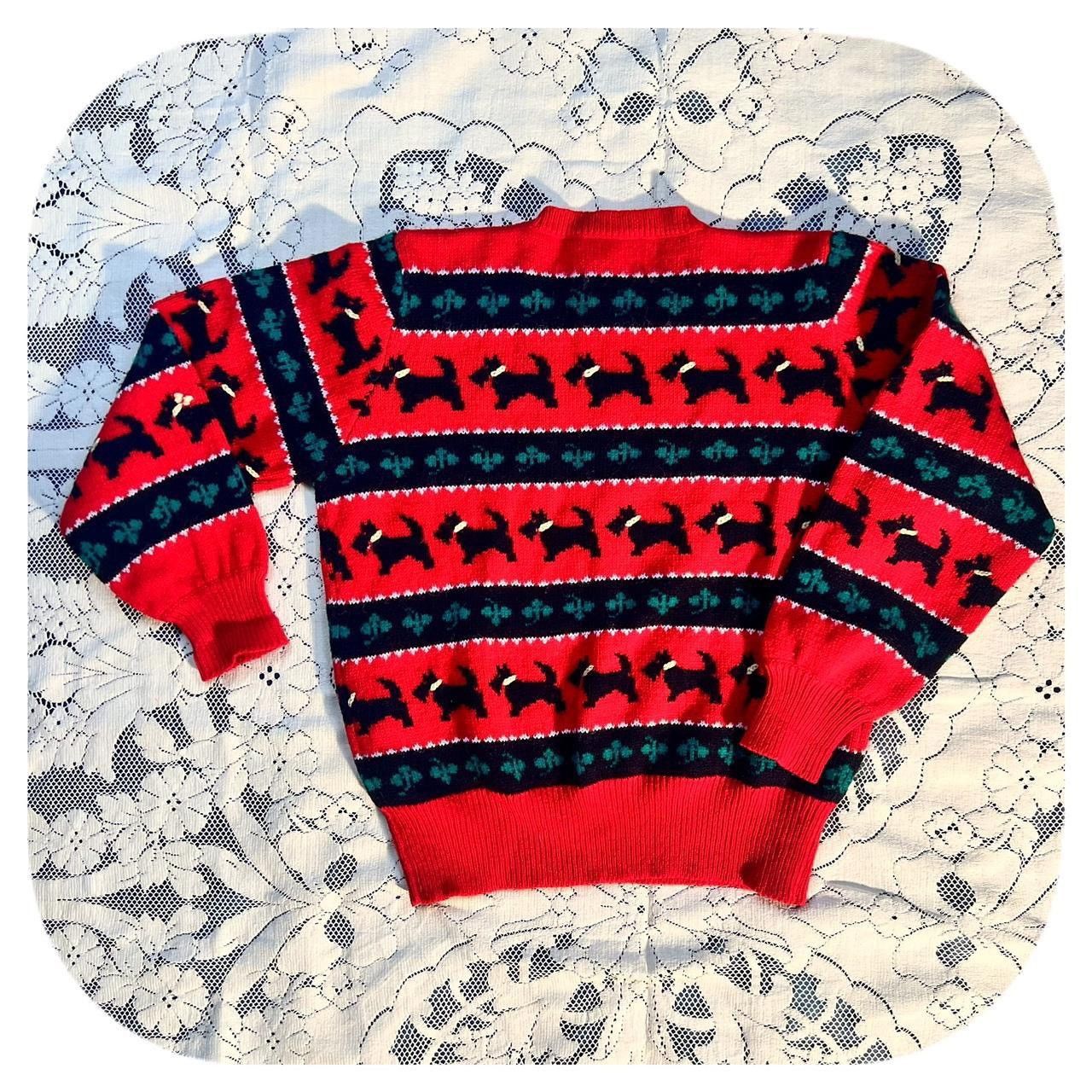 Lord & Taylor VTG 80s Handmade Wool Scottie Dog Sweater Lord & Taylor Size L / US 10 / IT 46 - 7 Thumbnail