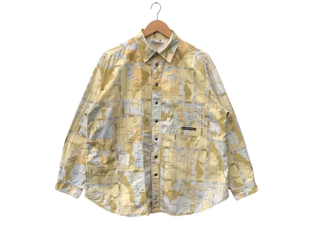 Hai Sporting Gear Rare Hai Sporting Gear World Map Overprinted Button Shirt Size US XL / EU 56 / 4 - 1 Thumbnail