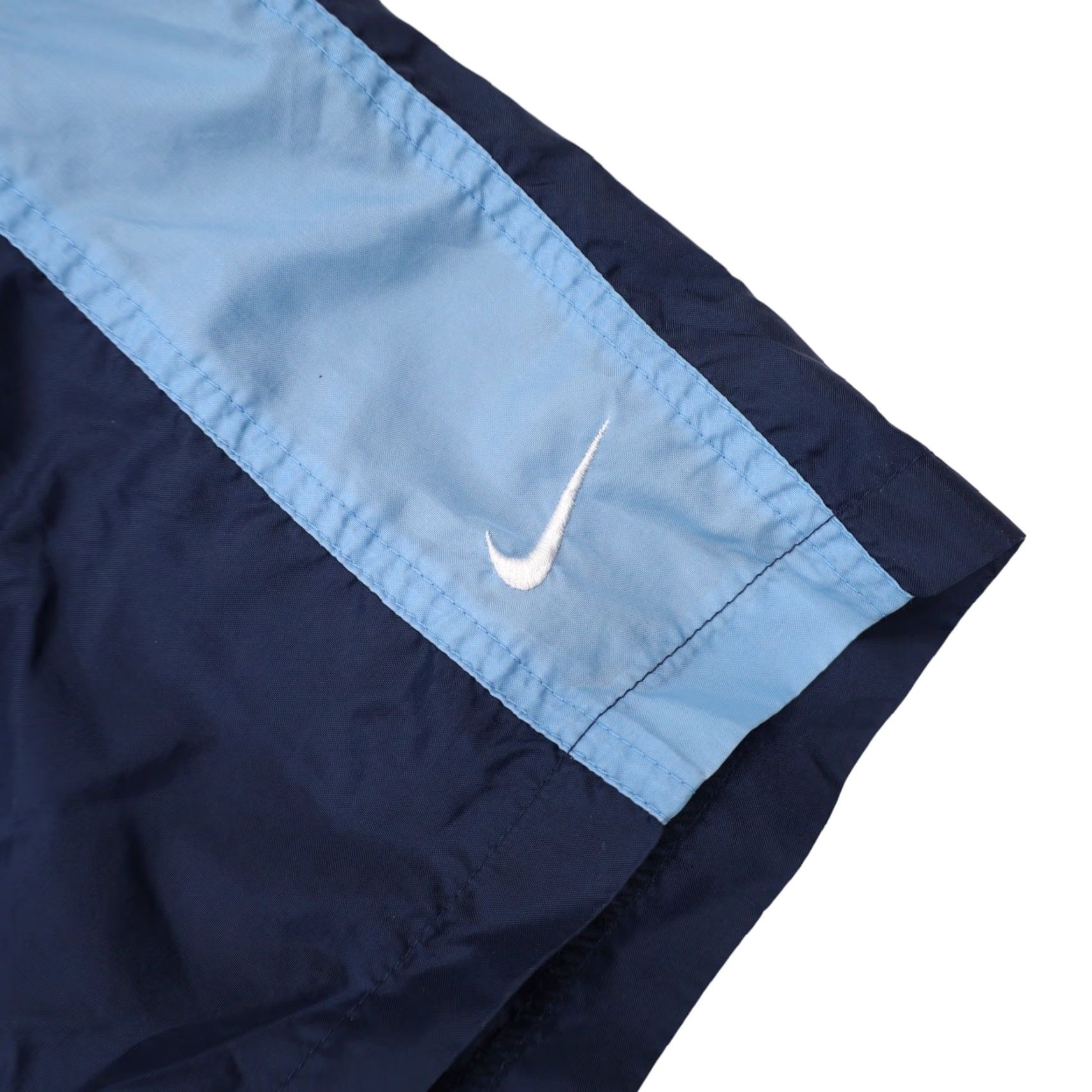 Nike VINTAGE Nike Spellout Swim Trunks Shirt Men L Blue 90s Mens Size US 33 - 4 Thumbnail