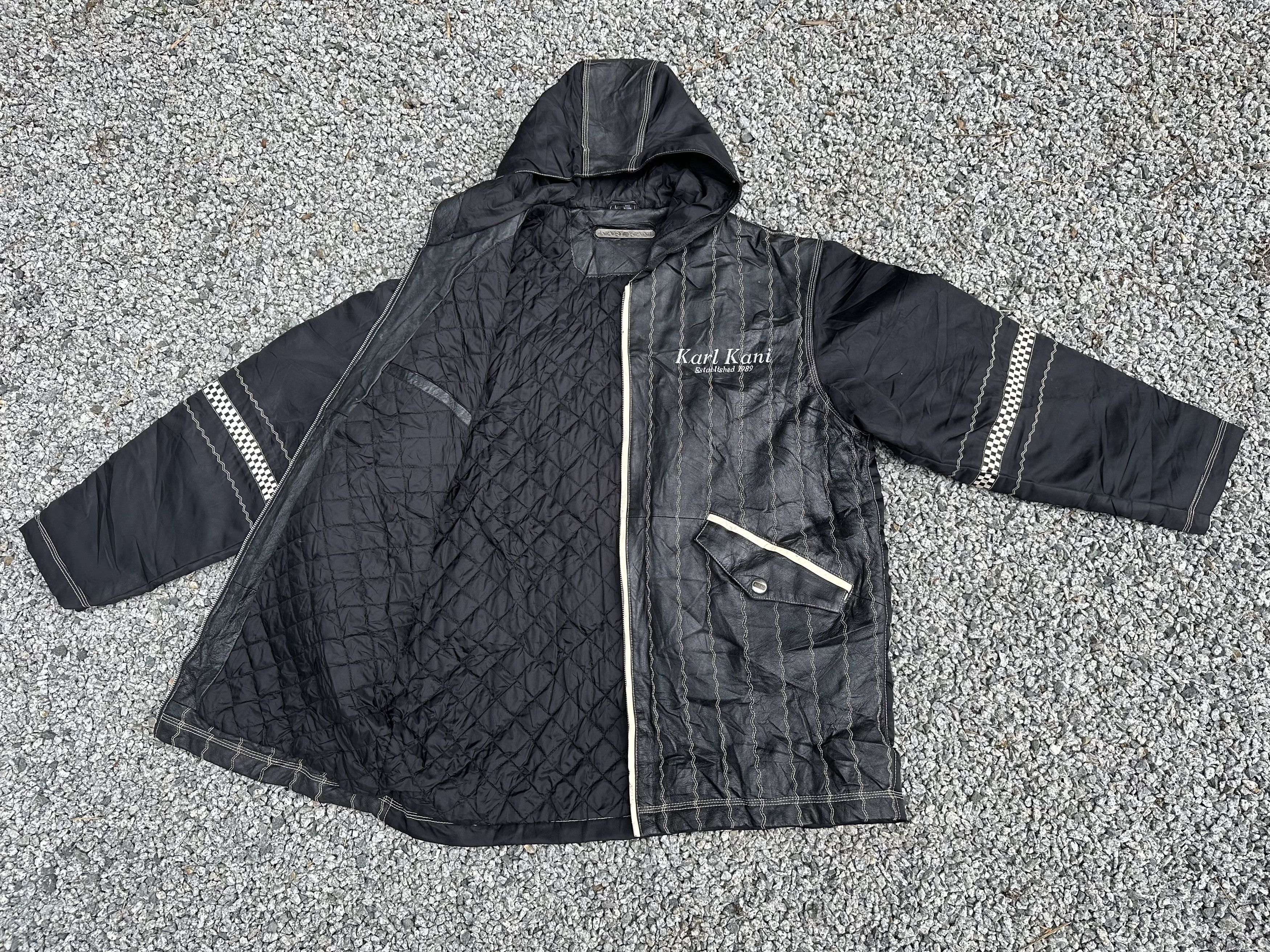 Karl Kani Vintage 90s Karl Kani 68 Leather Racing Team Jacket Size US L / EU 52-54 / 3 - 8 Thumbnail