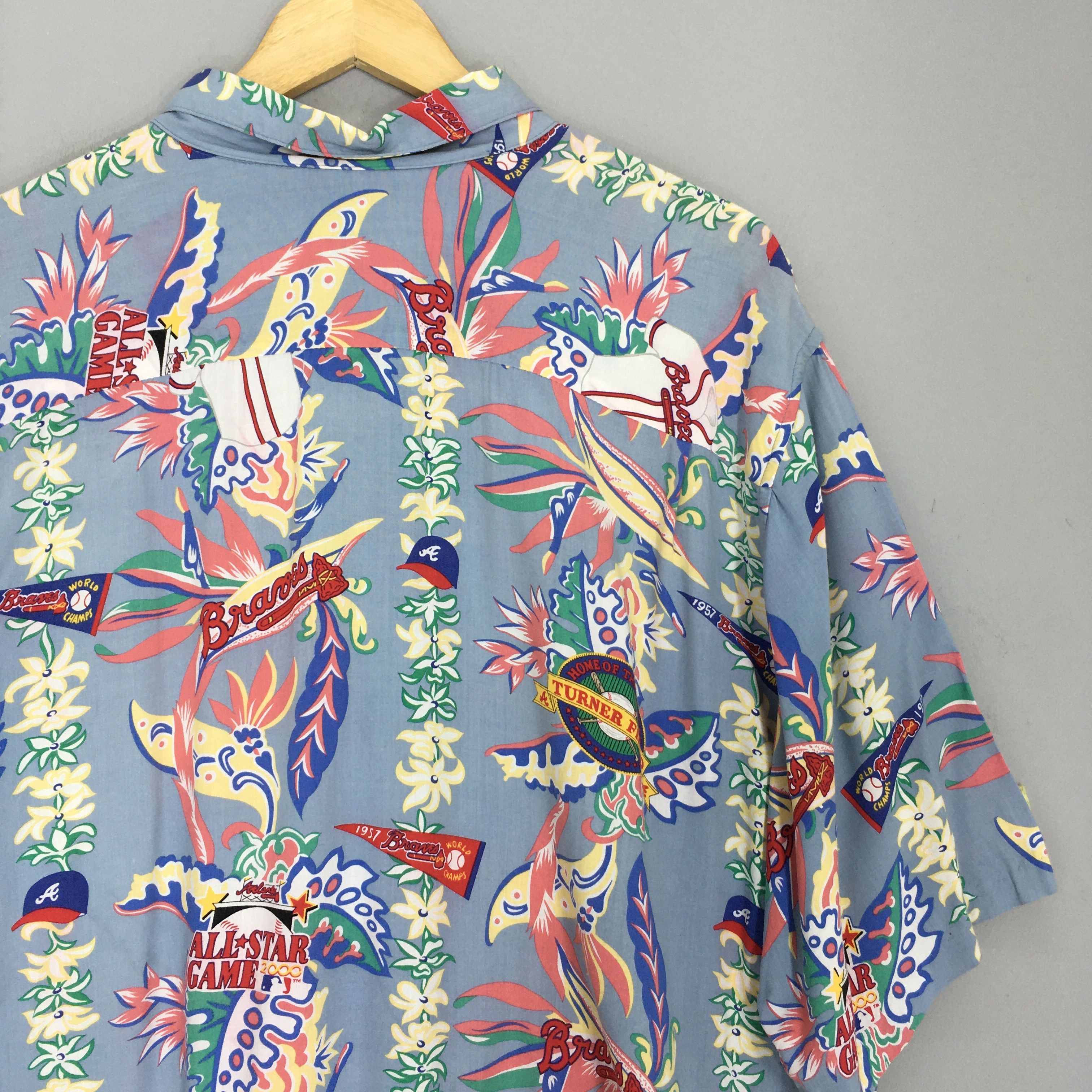 MLB × Reyn Spooner Vintage Reyn Spooner Hawaiian Atlanta Braves MLB Rayon Size US XXL / EU 58 / 5 - 7 Thumbnail