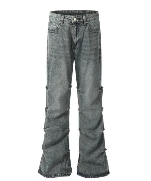 Japanese Brand × Jean Fashionable street washed loose men's flared jeans Size US 32 / EU 48 - 1 Thumbnail