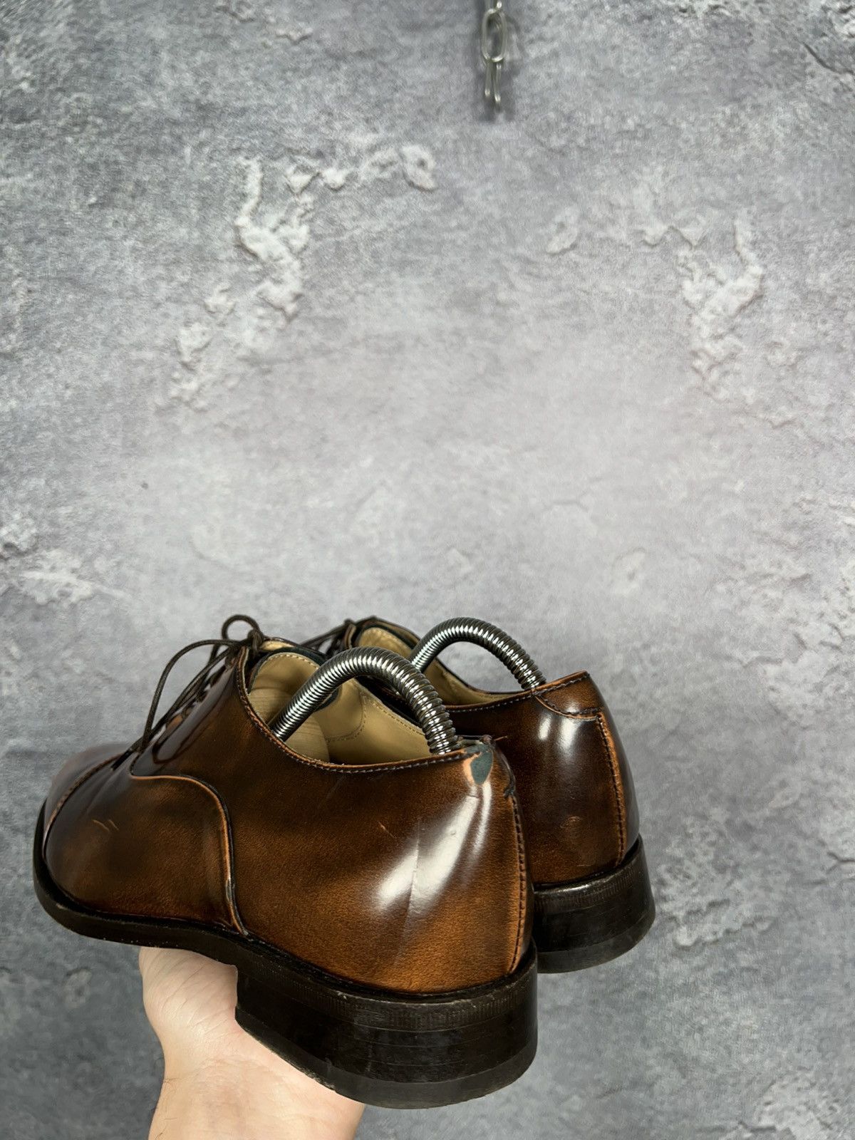 Scarosso Brown Leather Casual Oxford Shoes Size 41