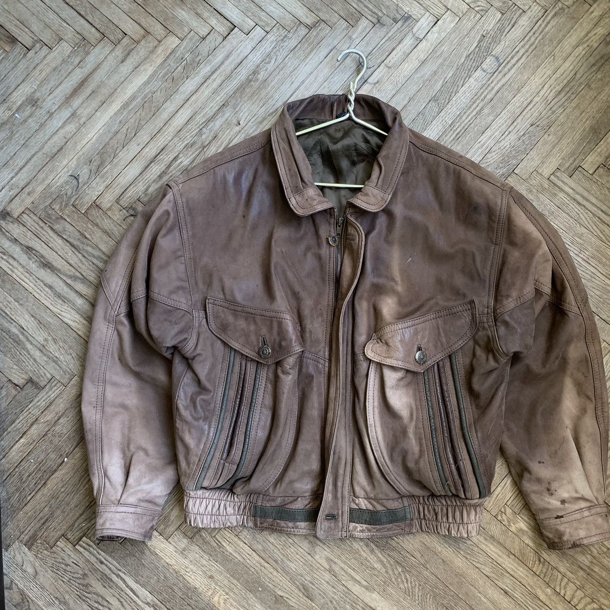 Vintage Vintage Leather Bomber Jacket Size US S / EU 44-46 / 1 - 6 Thumbnail